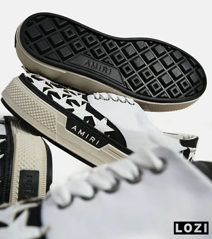 کفش اسنیکرزسفید مشکی Amiri Stars مدل 5986