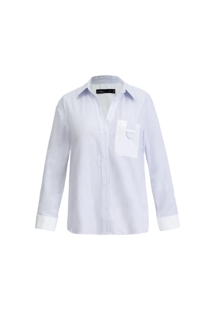 شومیز لینن ترکیبی - 3166