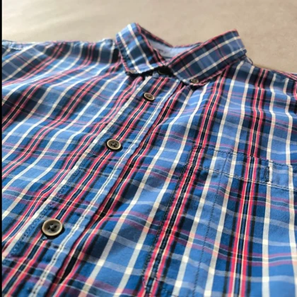 🧡 SIZE XL-L پیراهن نخی چهارخونه کلاسیک مردانه آستین کوتاه اورجینال برند J.C.LANYON استرالیا