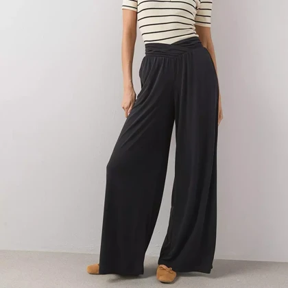 شلوار اویشو Oysho مدل Extra Wide Floaty V-cut Waist