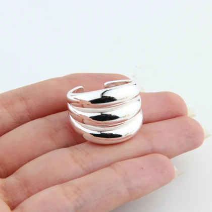 انگشتر دخترانه طرح سه لاین منحنی