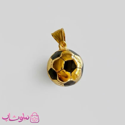 گردنبند پسرانه مدل توپ فوتبال طلایی مشکی کد 280