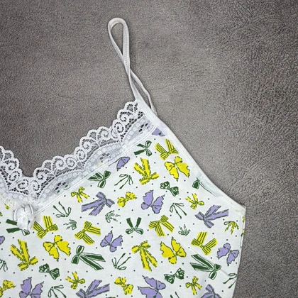 ست تاپ و شورتک دانتل دار پاپیون