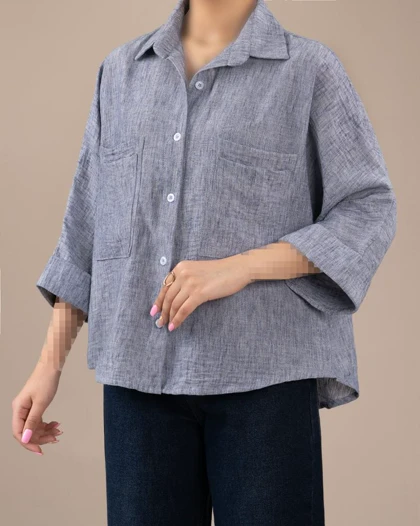 شومیز زارا آبی کد 29900
