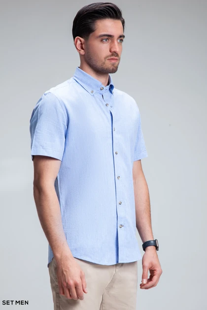 پیراهن مردانه آستین کوتاه لینن