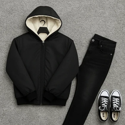 کاپشن ضدآب داخل خزتدی-مشکی ویژه