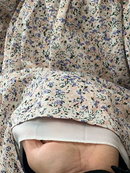 پیراهن گل ریز جلور دکمه کد 1810