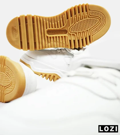 کفش کتانی بگ دار مردانه و زنانه سفید BERSHKA مدل 4835