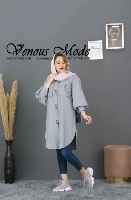 مانتو دوجیب آستین عروسکی