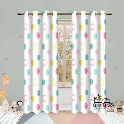 پرده کودک طرح دایره دایره مدل W4972