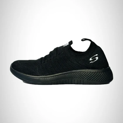 کتانی مردانه اسکیچرز بافتی بندی مشکی