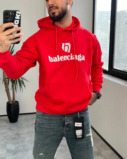 هودی سه نخ ضخیم BALENCIAGA رنگ قرمز