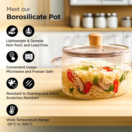 قابلمه پیرکس 1/7 لیتری شیار دار