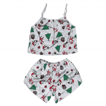 ست تاپ و شلوارک طرح کریسمس 168