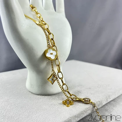 دستبند لویی ویتون زنانه نگین صدفی 40110