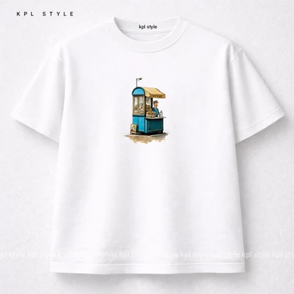 تیشرت باکسی 100٪ پنبه با چاپ مینیمال | کد 1306