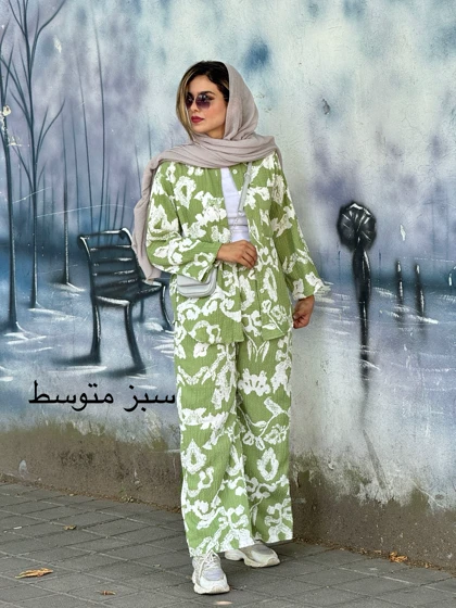 ست مانتو شلوار طرح دار