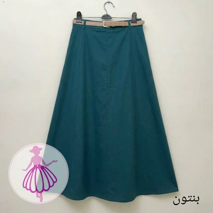 دامن لینن نیم کلوش بلند در رنگبندی متنوع