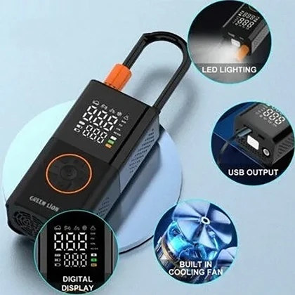 پمپ باد و چراغ قوه بی‌سیم شارژی گرین‌لاین GTI-01