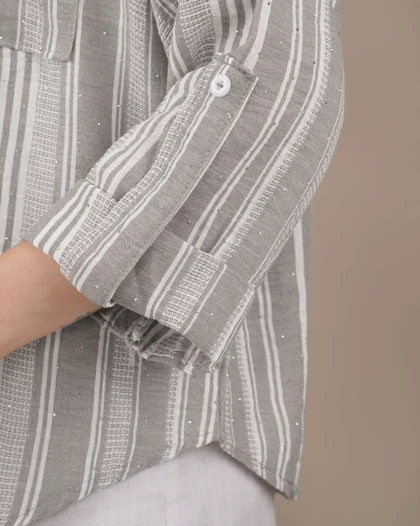 شومیز راه راه نگین‌دار کد 28910