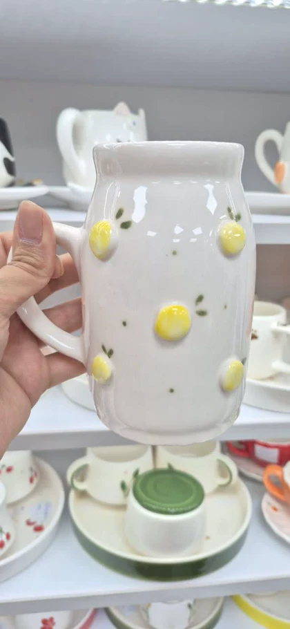 ماگ اسموتی سرامیکی برجسته طرح میوه