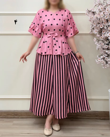 ست شومیز دامن شانتون مدل آنیا