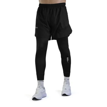 شلوارک و لگ سرهمی مردانه نایک مدل GMS-Run 1M850 مشکی