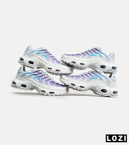 کفش کتانی مردانه و زنانه سفید بنفش آبی NIKE AirMax Plus TN Ultra مدل 7002