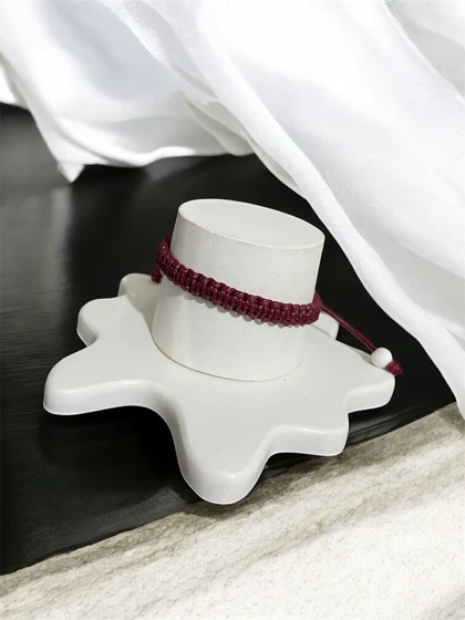 دستبند زنانه چرم طبیعی طرح بافتی کد 3335061