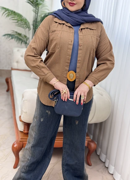 شومیز لینن حصیری 3086
