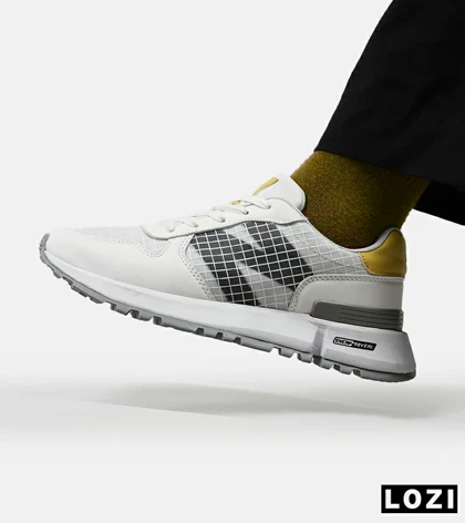 کفش کتانی سفید طوسی زرد NEW BALANCE 1300