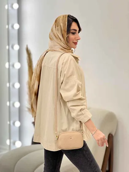 مانتو دو جیب برش‌دار روژین