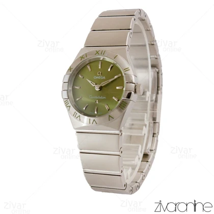 ساعت امگا کانسلیشن زنانه نقره ای صفحه سبز زیتونی 105164