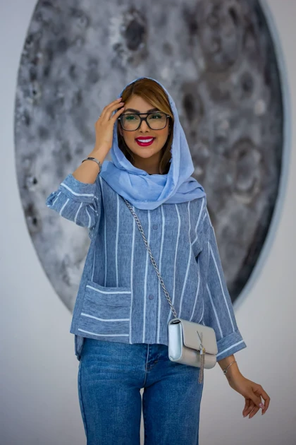 مانتو پیراهنی کراپ استرایپ