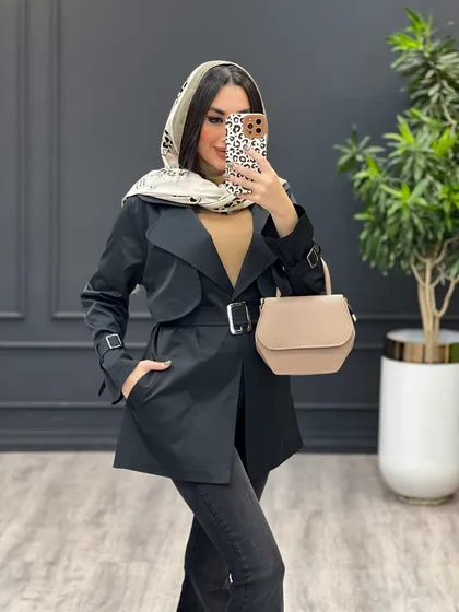 بارانی کمردار آستین سگک