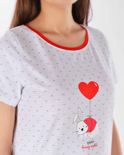 تیشرت و شلوار برمودا خرگوش و بالون زنانه