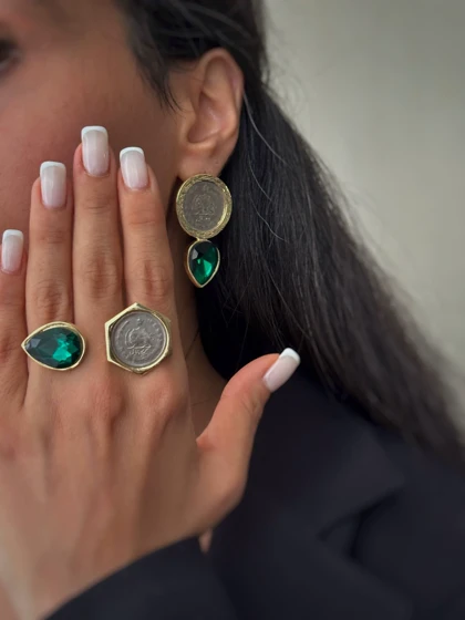 انگشتر و گوشواره سکه