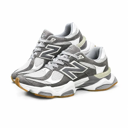 کفش کتانی مردانه بزرگ پا مدل نیوبالانس 9060 طوسی سفید New Balance 9060