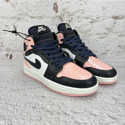 نایک ایر جردن 1 ساق‌دار سرمه ای صورتی (Nike Air Jordan 1 Pink Navy) کد 2341