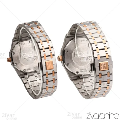 ست ساعت اودمار پیگه (AP) رزگلد نقره ای صفحه مشکی 106756