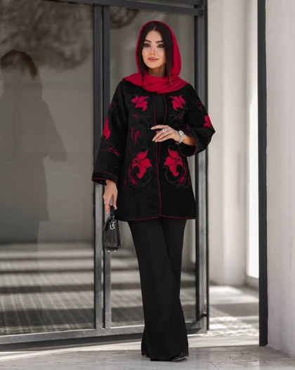 مانتو گلدوزی مخمل