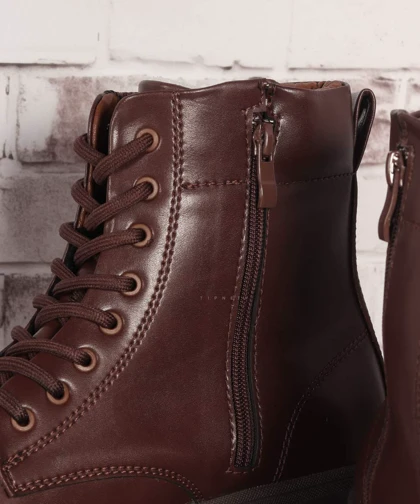 نیم بوت مردانه قهوه ای زیپ‌دار 6360