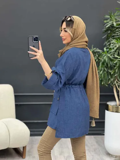 مانتو دکمه مخفی آستین پاگن