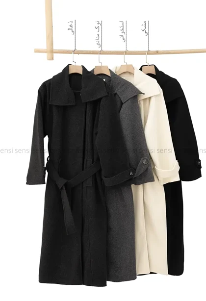 پالتو فوتر 2دکمه یقه ایستاده آستر دار@ کد1004814