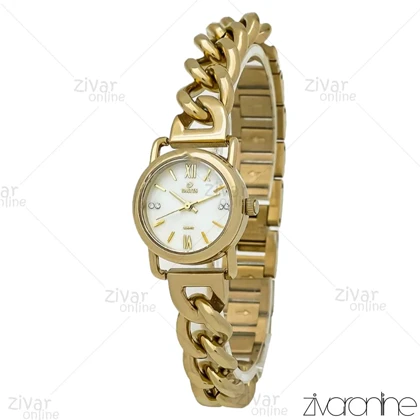 ساعت داتیس زنانه بند کارتیری طلایی صفحه سفید 107227
