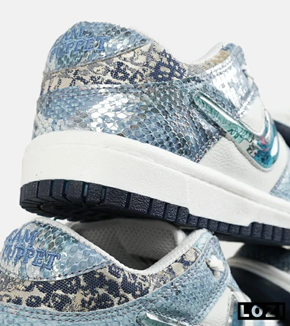 کفش کتانی مردانه و زنانه سفید آبی NIKE dunk low steam puppet