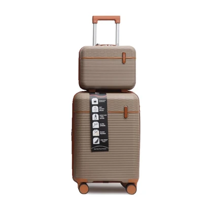 چمدان Monza مدل M-095-PP-SX سایز کوچک به همراه چمدان لوازم آرایشی
