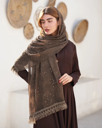شال نخ ویسکوز پولکی 20719