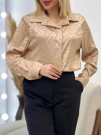 شومیز ساتن طرح پلنگی