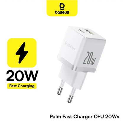 شارژر دیواری فست شارژ تایپ‌سی و یواس‌بی 20 وات بیسوس CCZC20UE